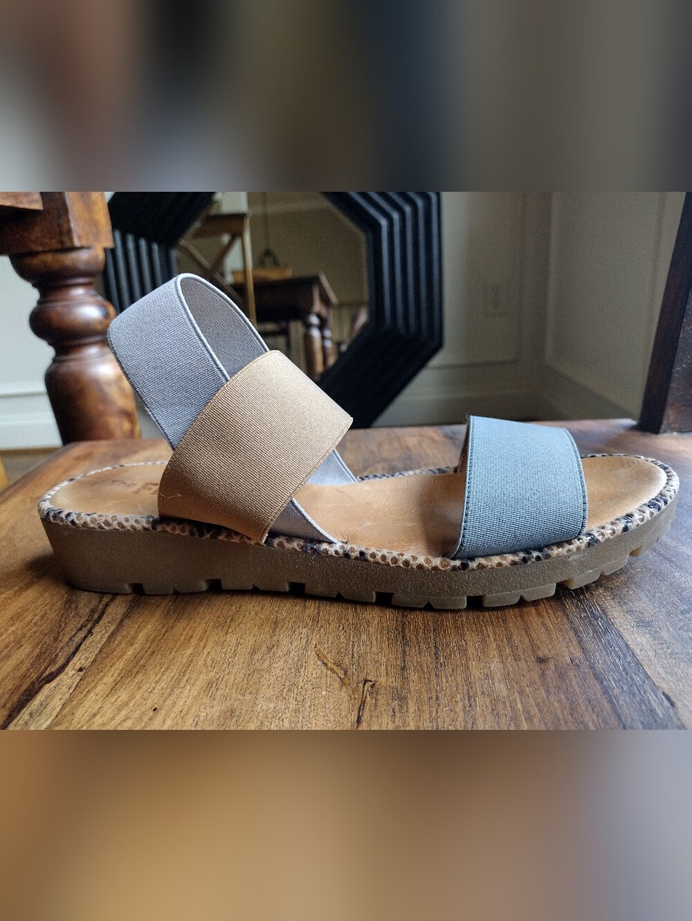 The Flexx Blue And Tan Sandals Size 8